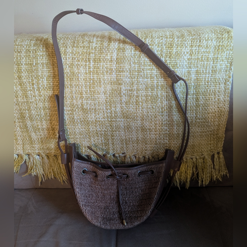 NWOT Free People Leather Crossbody Bag in Brown - Picture 3 of 9